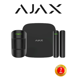 Panel de alarma Hub2Plus conexión Ethernet / WiFi / LTE, APP “AJAX PRO” iOS y Android , 1 sensor de movimiento y 1 detector de puerta o ventana con entrada auxiliar en color Negro