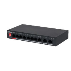 Switch Poe de 10 Puertos Fast Ethernet/ 8 Puertos Poe/ 2 Puertos Uplink/ 65 Watts Totales/ Soporta PoE Watchdog/ Switching 2.0 Gbps/ Con Protección de Descargas