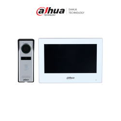 Kit de Videopotero Hibrido/ Frente de Calle Analogico con Camara de 1.3 MP/ Monitor Touch de 7 Pulgadas WiFi/ 4 Hilos al Frente de Calle/ 6&1 E&S de Alarma/ Soporta Cámaras IP/ Compatible App DMSS/ Apertura remota puerta