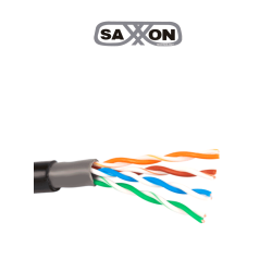 Cable UTP CCA, categoría 5E, color negro, 305 metros para exterior, con 4 pares y doble forro