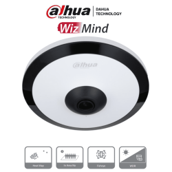 Cámara Fisheye HDCVI 5 MP, visión 360°, IR 10 m, WDR real 120dB, micrófono integrado. Ideal para uso interior con tecnología Starlight para baja luz y reducción de ruido 2D/3D
