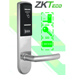 Cerradura Derecha para Hotel con Tecnología Mifare 13.56 MHz, Compatible con Puertas de 40 a 55 mm de Grosor, 2 Pestillos de Seguridad, Fabricada en Acero Inoxidable, Capacidad de Registro de 224 Eventos
