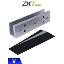 Soporte de Montaje para Puertas de Vidrio sin Marco, Tipo U, Aluminio Anodizado, Compatible con Cerradura Magnética LM120