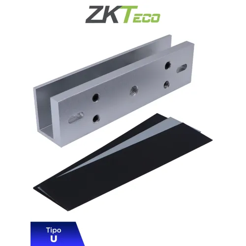 Soporte de Montaje para Puertas de Vidrio sin Marco, Tipo U, Aluminio Anodizado, Compatible con Cerradura Magnética LM120