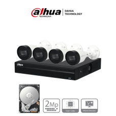 Kit IP de 4 Canales de 2MP/ NVR con 4 Puertos PoE/ Disco Duro de 1TB/ 4 Camaras Bullet de 2 Megapixeles con IR de 30 Metros/ Exterior (IP67)/ Incluye Disco Duro de 1 TB